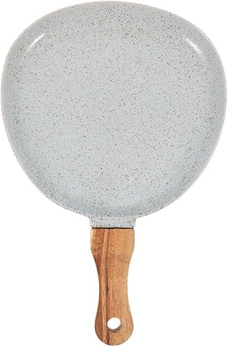 Luxshiny Decoración vintage, decoración japonesa, sartén antiadherente para crepes con mango de madera, bandeja para tortillas, bandeja para servir