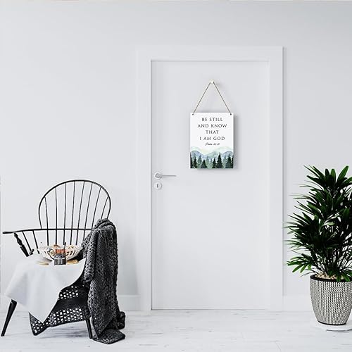 Miniatura 6 de Decoración inspiradora con texto en inglés Be Still and Know That I am God Salmo 4610, regalos cristianos, versículo de la Biblia, arte de pared,