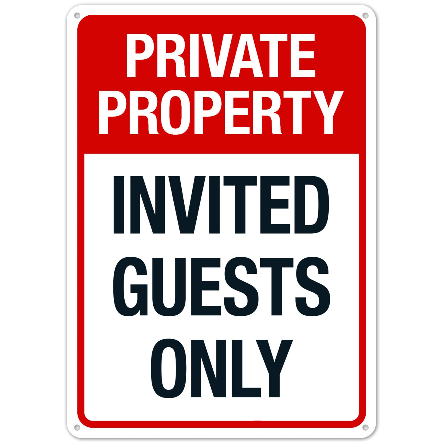 Invited Guests Only Sign NO.5497 Metal Tin Sign 12x16 Inch – Clear Warning for Home & Business Use