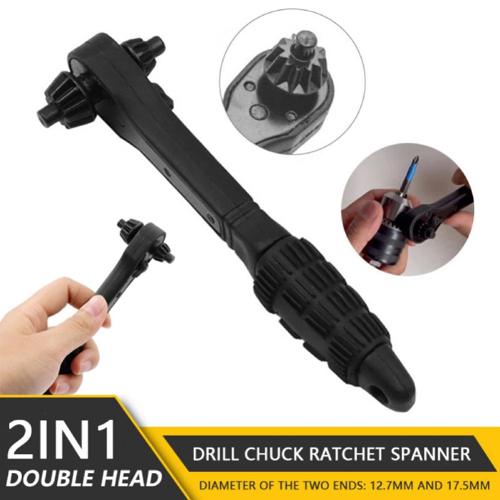Clé à Mandrin Universelle Tiiyee - Pour Serrer/desserrer Mandrin Perceuse - Double Fonction Avant/arrière - 12.7mm Et 17.5mm