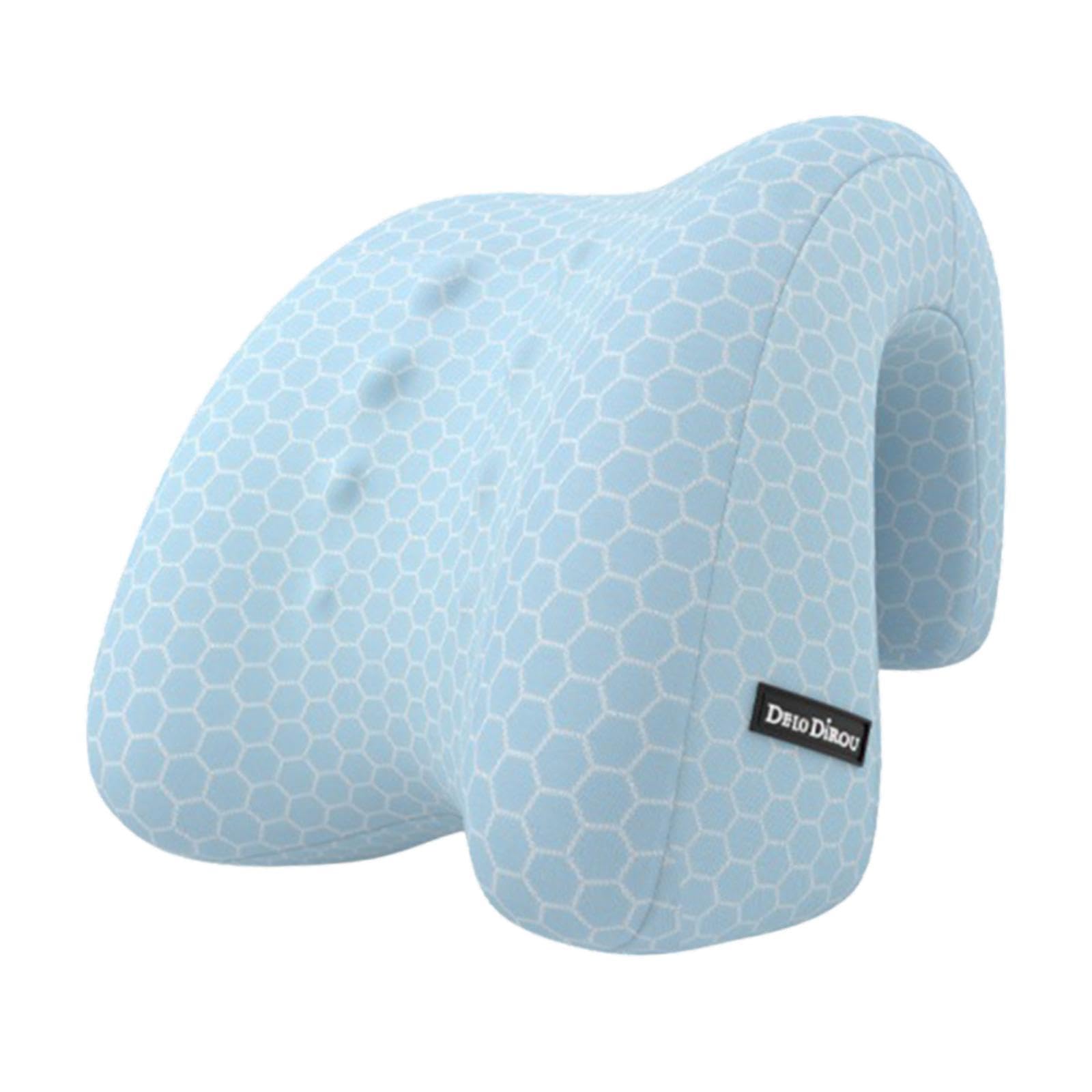 Oreiller de soutien de la nuque ergonomique et coussin de tête respirant bleu pour bureau
