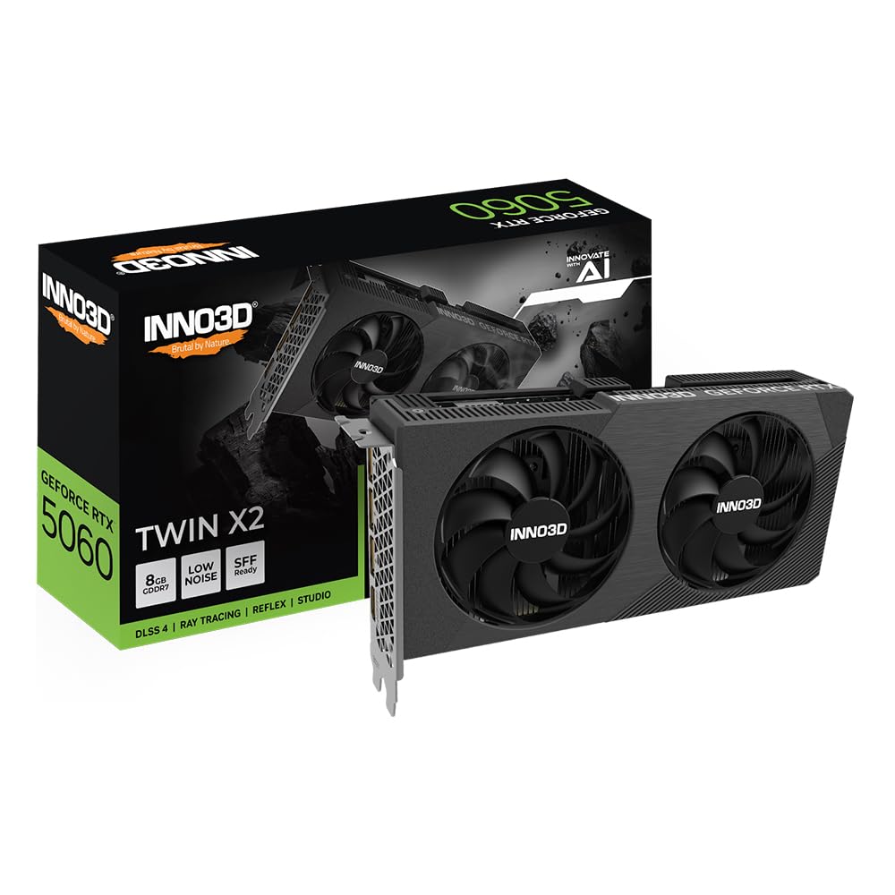 Amazon.com: Inno3D GeForce RTX 5060 Twin X2 8GB GDDR7 Reflex 2 RTX