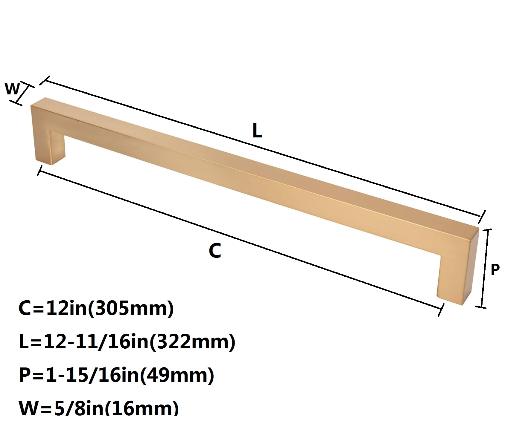 KHTUMEWARE-207 Champagne Bronze Appliance Pulls CTC 12 in (305 mm) in Champagne Bronze — KHTUMEWARE