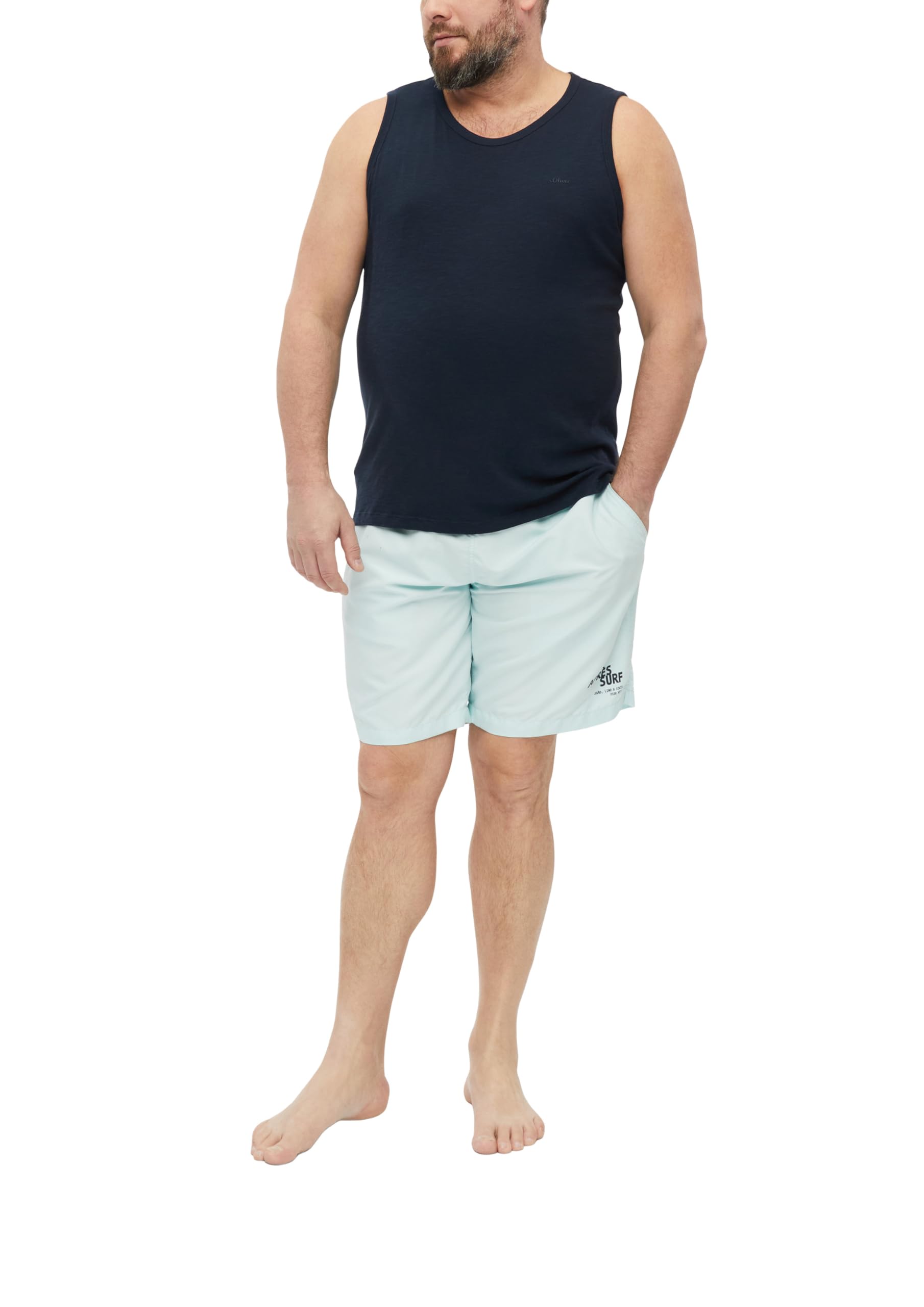 s.Oliver Men's 2181364 Swimming Shorts (Pack of 1), Turquoise, 3XL