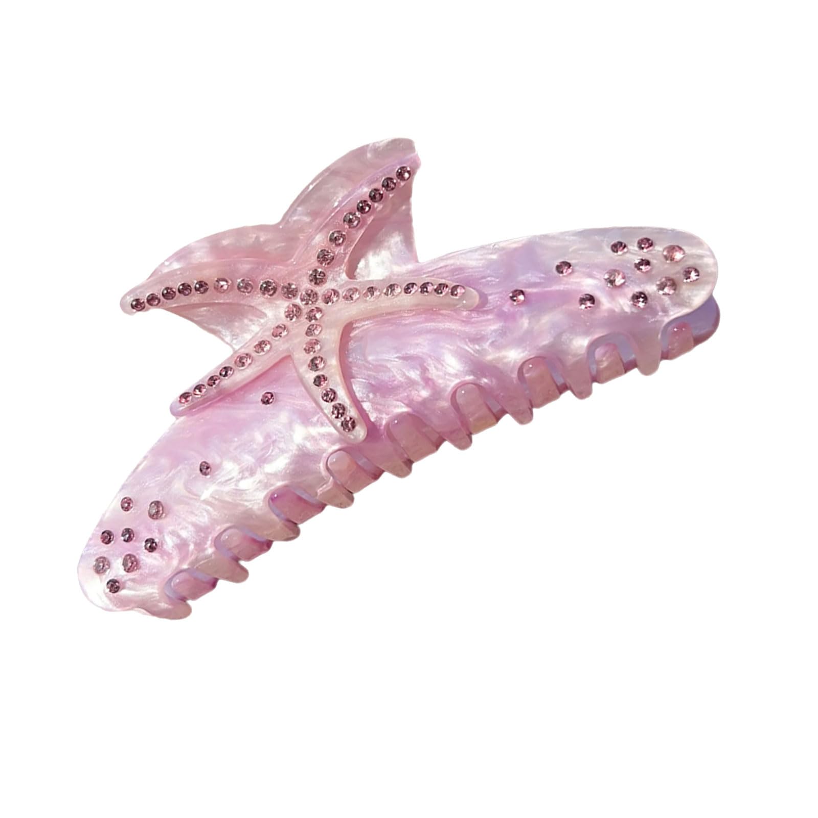 MICFENY Large Sparkling Rhinestones Clip With Starfishes Design Acrylic Hair For Long Hair And Special Occasion