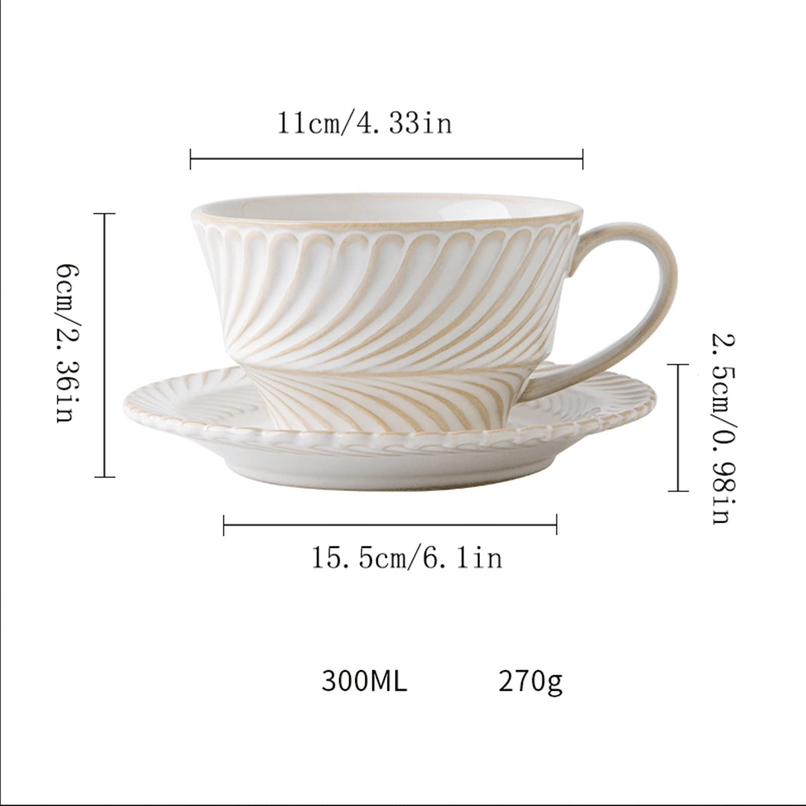Filiżanka do kawy 300 ml wykwintny zestaw filiżanek do kawy popołudniowa herbata ceramiczny kubek domowy kubek ceramiczny kubek