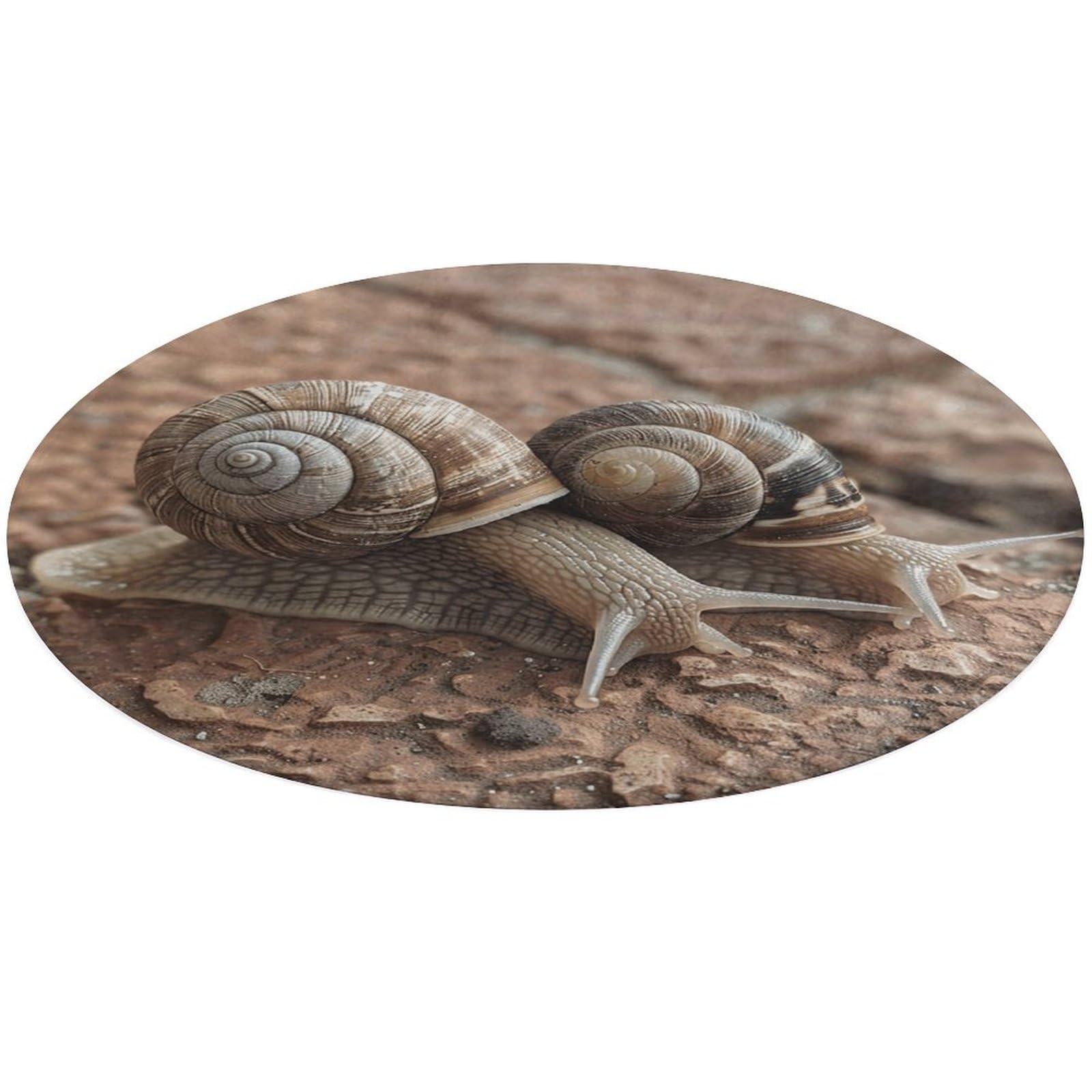 Alfombra pequeña lavable e impresa de dos caracoles antideslizante para cocina