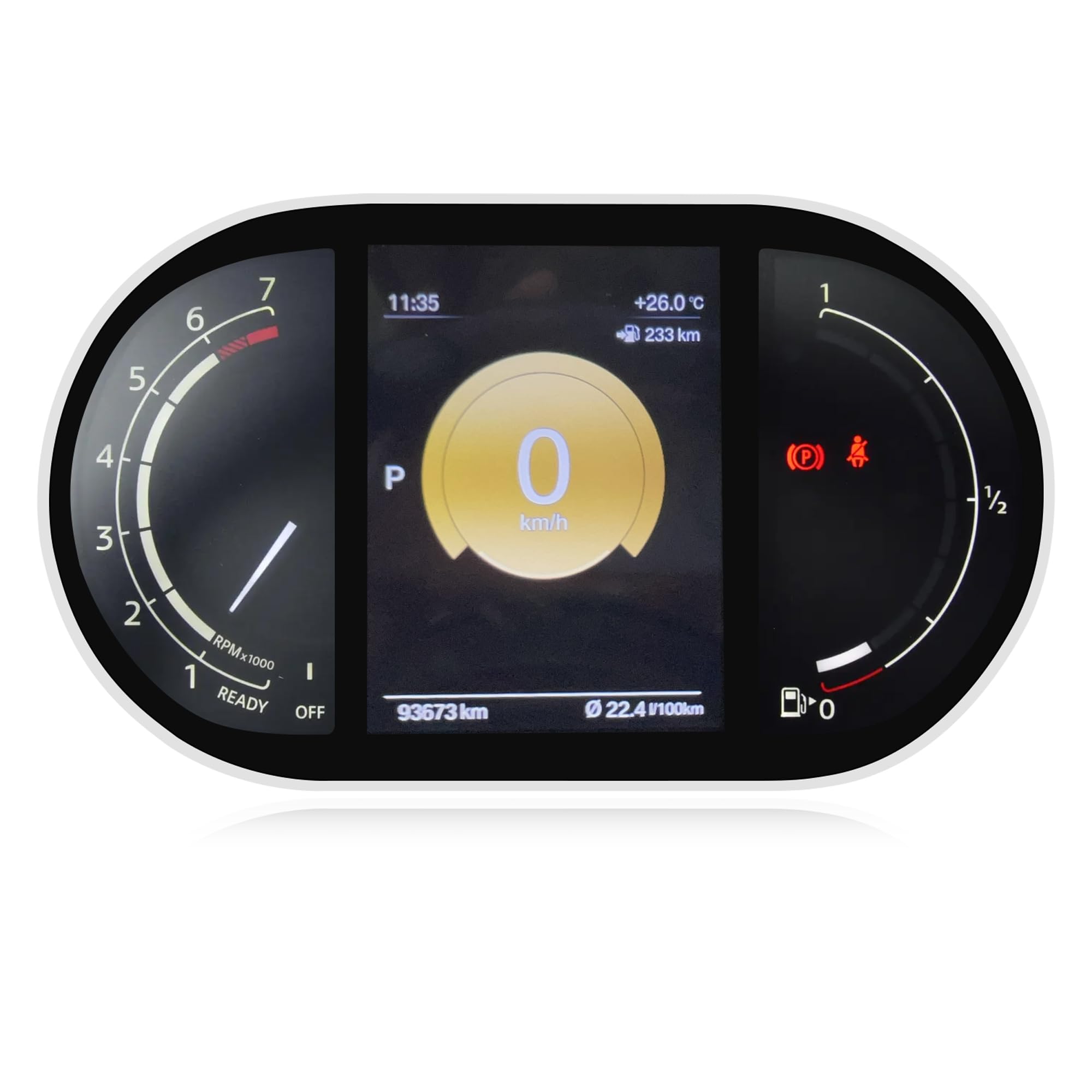 Cuadro de Instrumentos Digital LCD de 5,5 Pulgadas Panel de Control Velocímetro Tacómetro Indicador Compatible con BMW MINI F54 F55 F56 F57 F60 (Sin HUD)