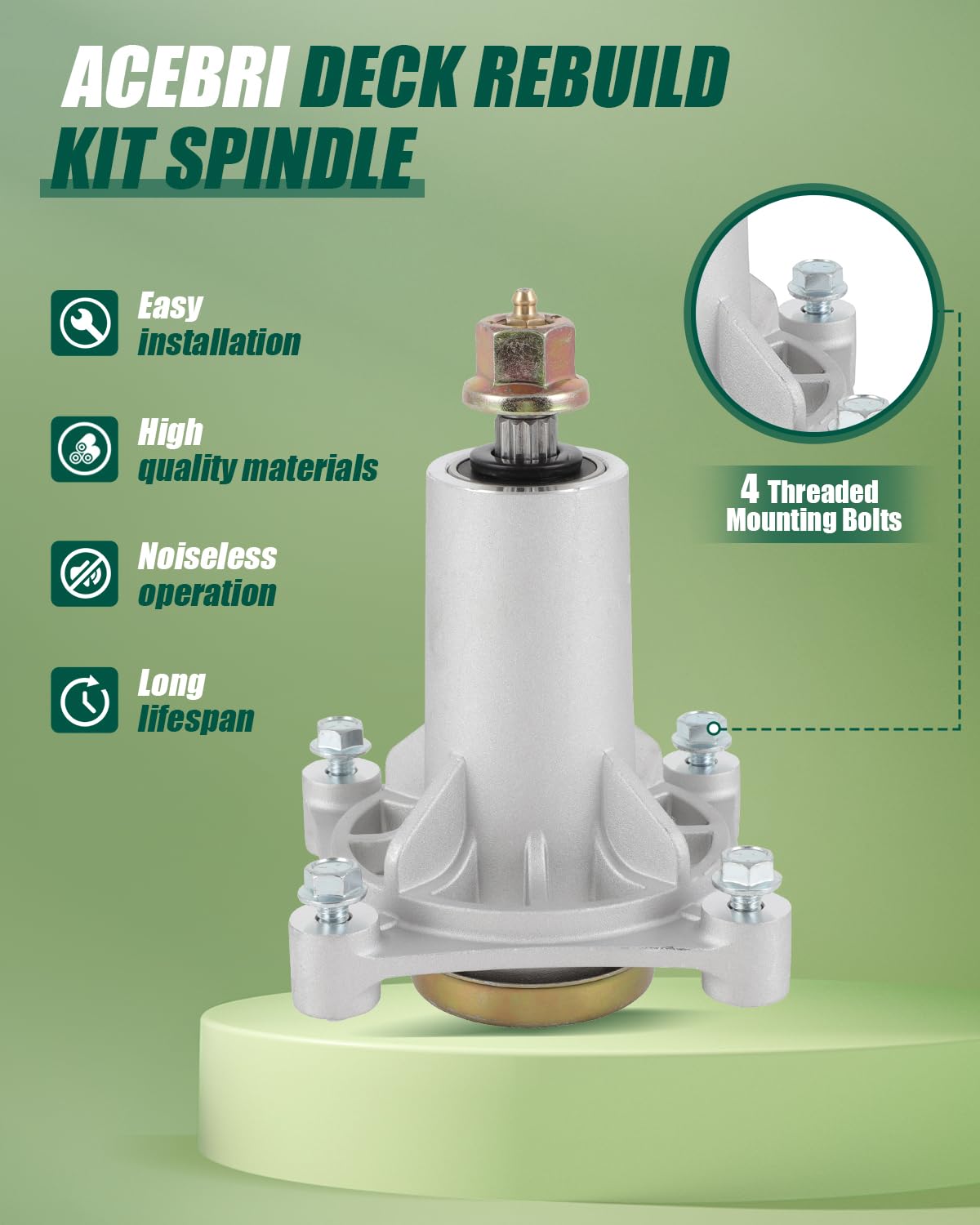 ACEBRI Kit de reconstrucción de cubierta de 42 pulgadas para cortacésped Sears Craftsman 187292 153535 138971 144959, 1 correa de transmisión, 2 cuchillas de cortacésped, 2 poleas y 2 ensamblajes de