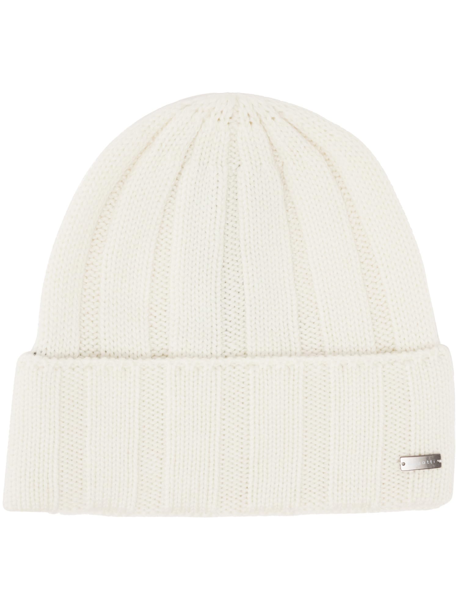 bugatti Męska czapka beanie, z podszewką polarową, prążkowana dzianina, żywa wełna, czapka zimowa z metalowym logo