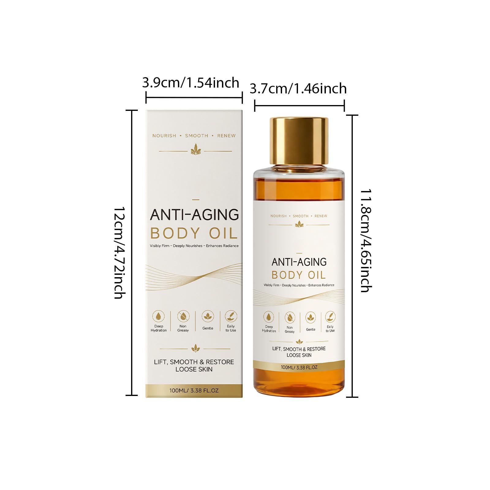 Olio per il corpo anti-invecchiamento, rassoda la pelle e dona una pelle luminosa, assorbe rapidamente, per braccia, gambe e tutto il corpo (5 pezzi)