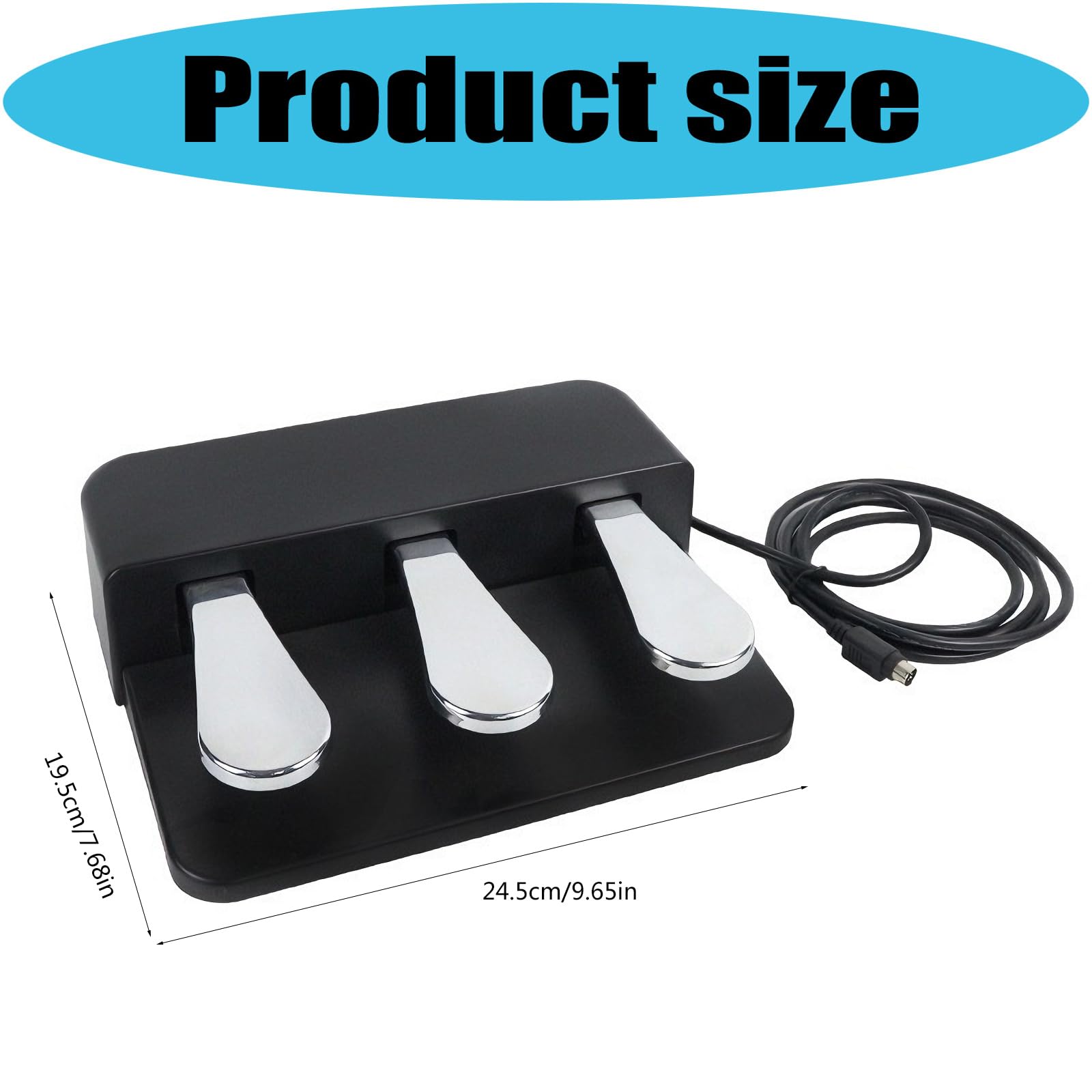 Pedal universal de sostenimiento adecuado para teclados electrónicos y pianos digitales, textura ABS, base antideslizante, diseño portátil