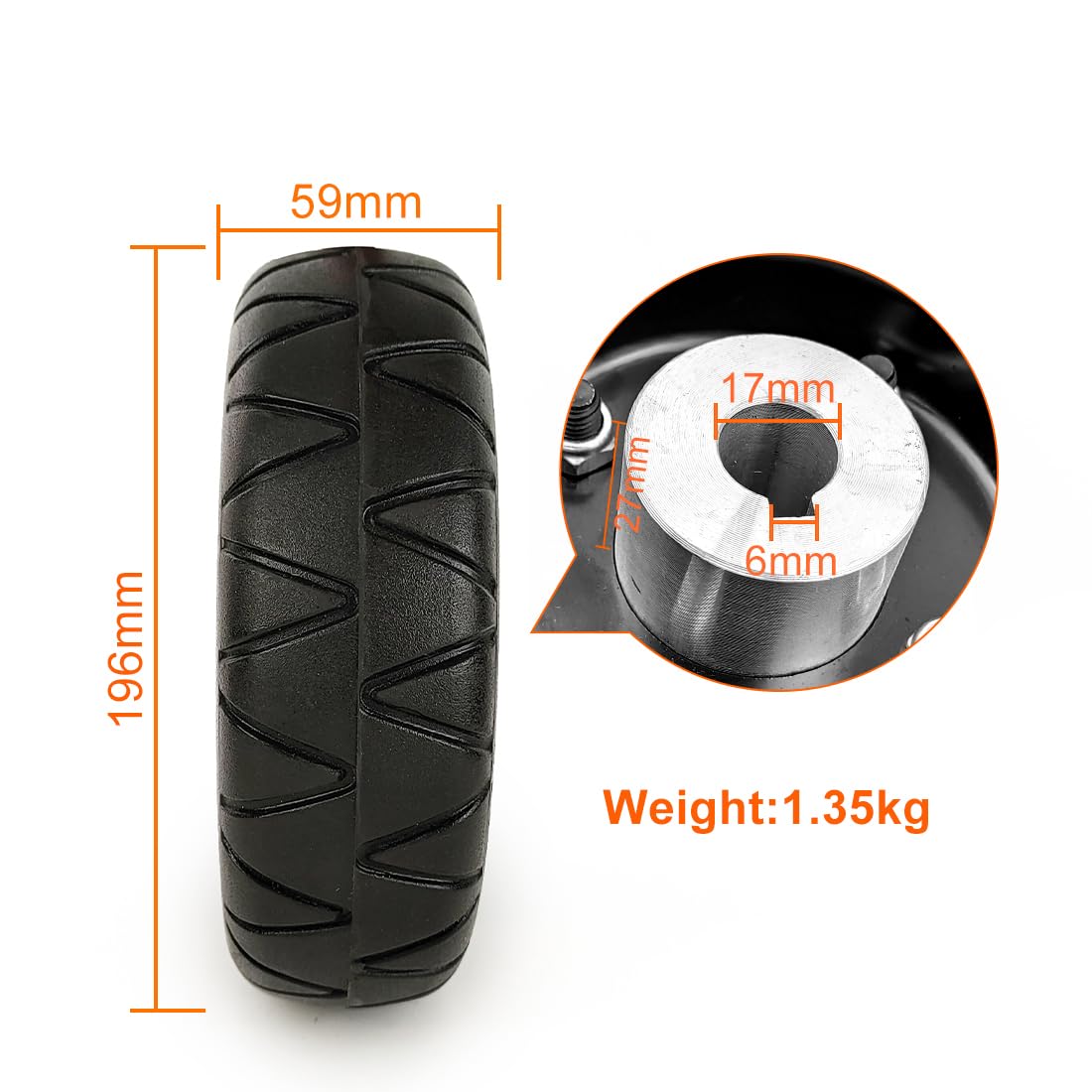 L-faster 8 Inch Wheel 24V 1000W -1400W Dual Drive Motor Kit Solid Tire for Cart 4x4 (ESC Big, 250W-4kph(75rpm))