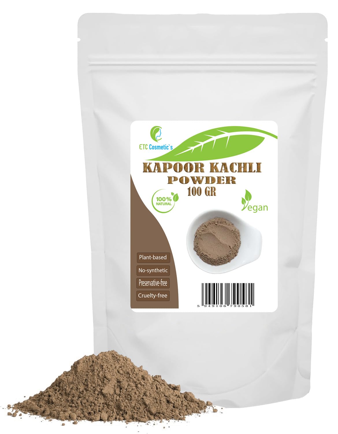 Kapoor kachli powder - 100% Natural - increases the vitality of the hair, gives more volume, makes hair look thicker (100 Gr)