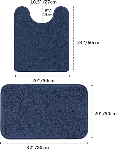 VANZAVANZU - Tapete de baño suave, absorbente, antideslizante, microfibra gruesa y acogedor