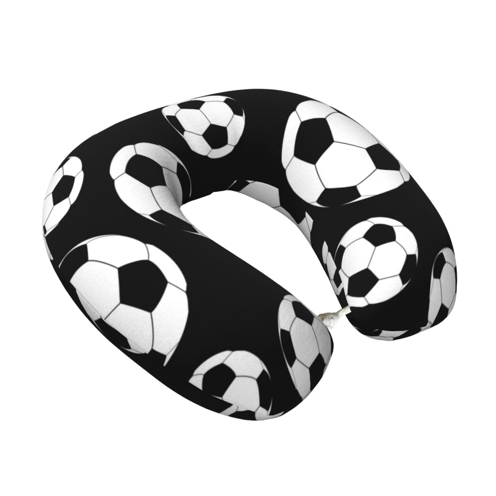 LKYMOH Soccer Footballs, Travel Neck Pillow U-Shaped Memory Neck Support Soft Comfortable With Washable Cover For Airplane Car Traveling and Office
