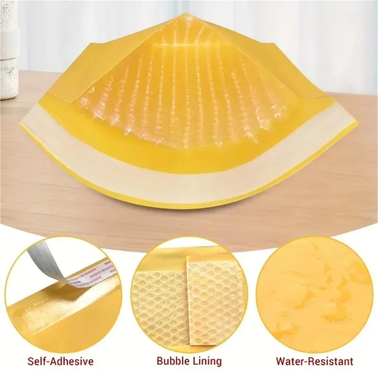 Kraftpapier-Versandtaschen, Selbstklebende Luftpolsterfolie | Tasche for gepolsterte Umschläge, wasserdichter Business-Postverpackungsbeutel(18x23cm,50PCS)