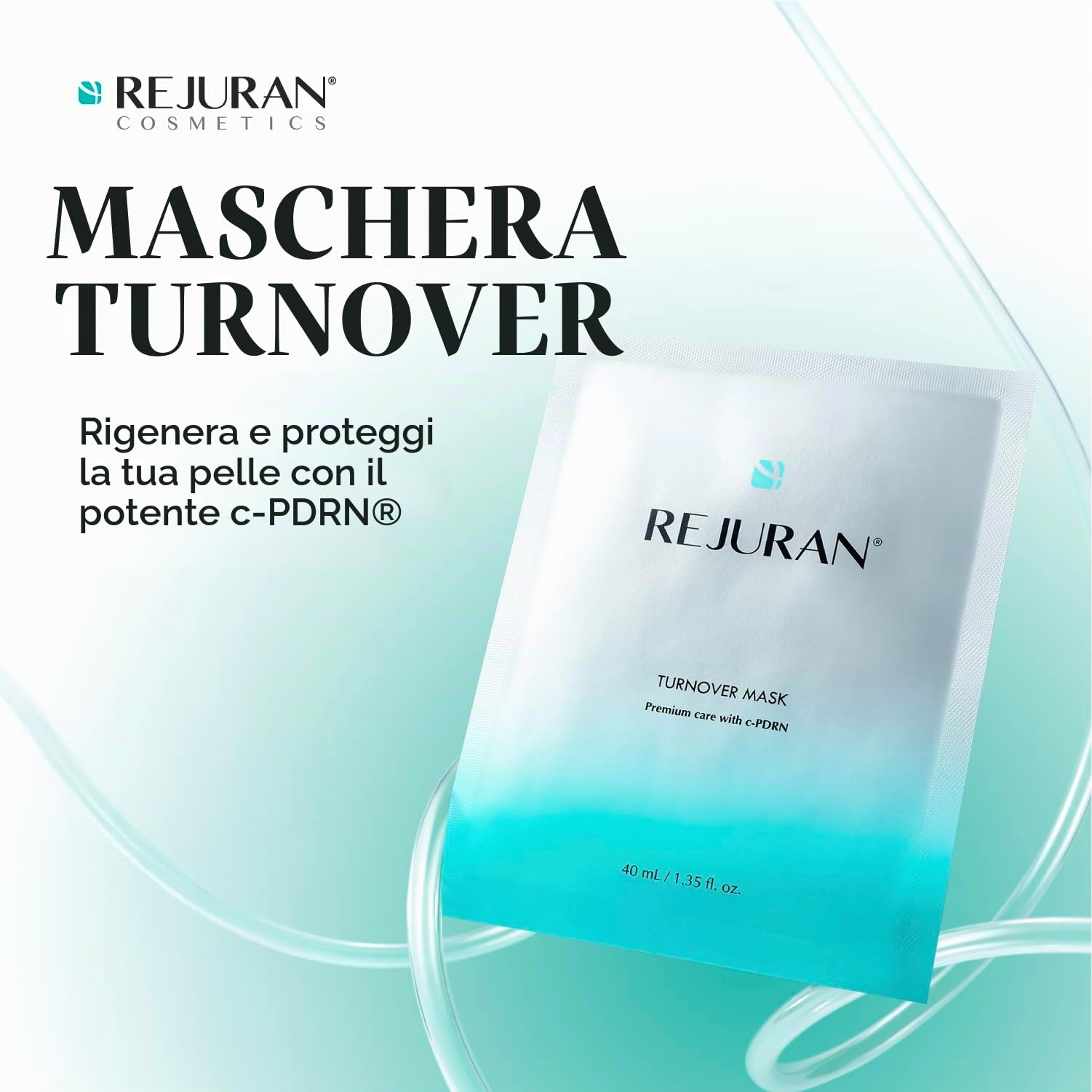 REJURAN Maschera Turnover, Pdrn Original Salmon Dna Per Rassodare, Idratare, Riparare E Rivitalizzare. Ottieni Una Pelle Giovane, Confezione da 5 (confezione da 1)