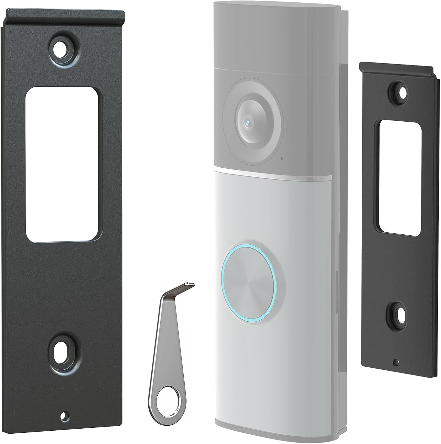 Doorbell Backplate Replacement Compatible with Wired Doorbell Plus(2nd Gen) /Pro(3rd Gen), Doorbell Wall Mount Bracket Back Plate Holder Accessories(Black)