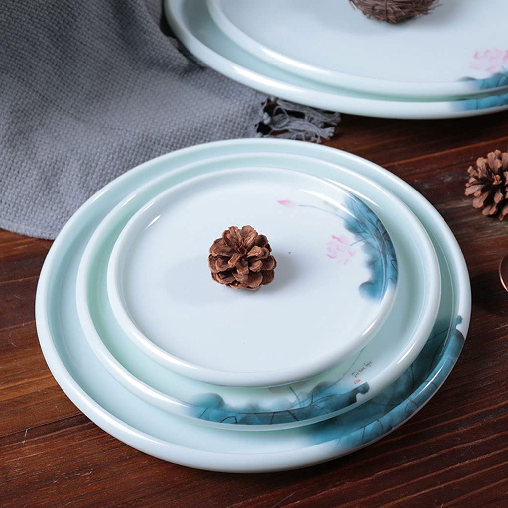 Assiettes Plates Plaques de dîner Plaques 12 pouces Plaques de dessert rondes for salade Steak Snack Plaques d'apéritif non for four à micro-ondes (grand) Assiette (Size : 10INCH)