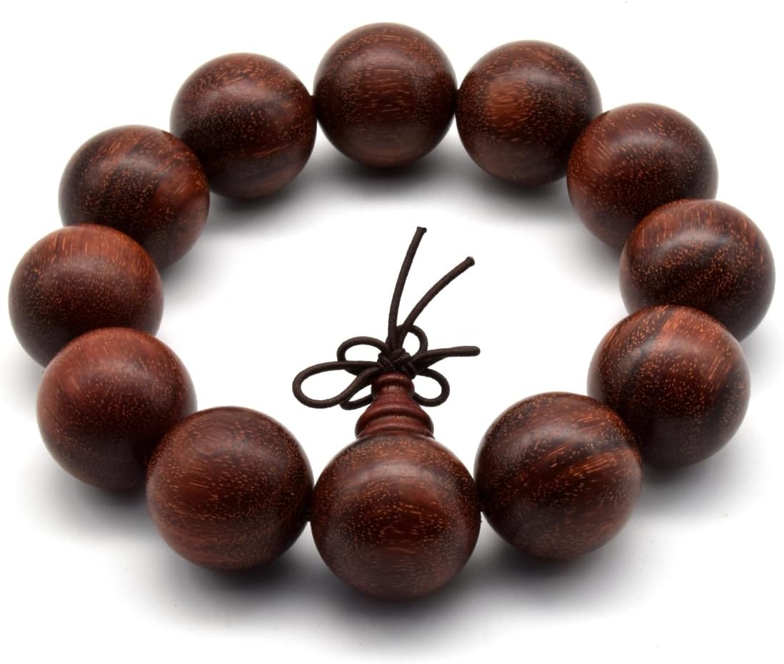 Zen Dear Unisex Natural African Blood Red Sandalwood Bracelet Prayer Beads Tibetan Buddhism Meditation Mala Bead Necklace Yoga - Image 4