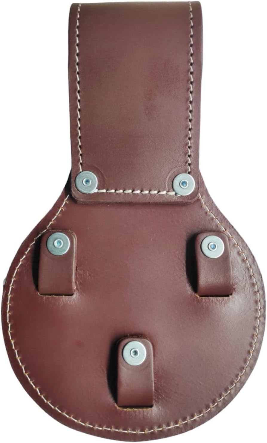 Premium Leather 3 Rings Spud Wrench Holder, Heavy Duty Bull Pin Holder for Tool Belt, Tunnel Connection