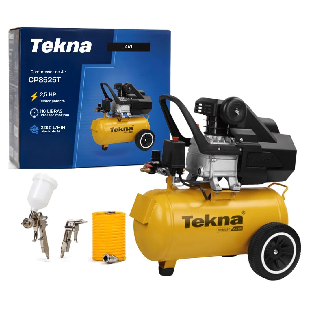 Compressor de Ar Com Kit de Acessórios | 2,5HP | 127V | 8 PCM | 120 PSI | Reservatório