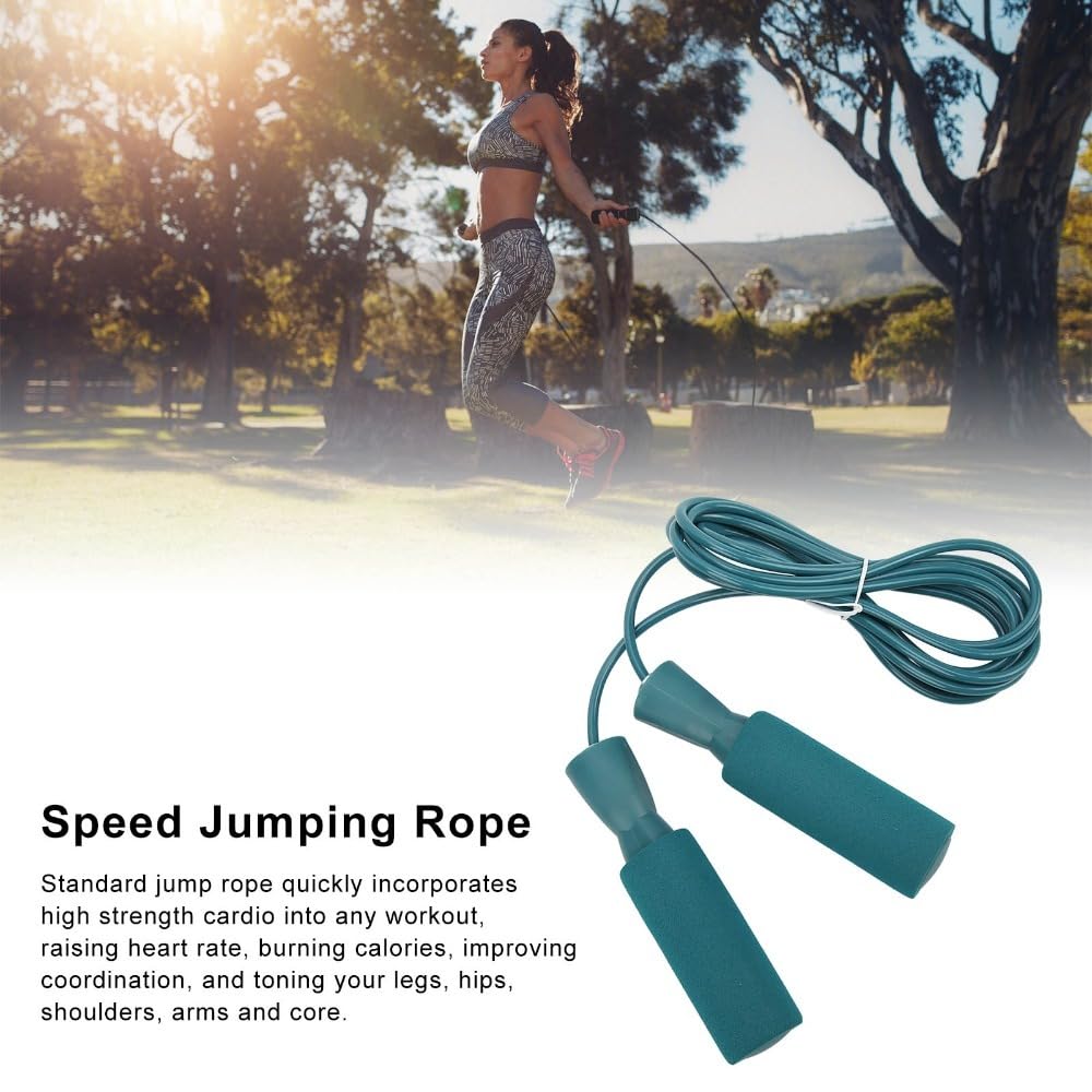 Stahldraht-Springseil mit doppelten Lagern, verstellbare Länge, Springseil für Cardio-Training, Memory-Schaum-Griff für Erwachsene und Jugendliche