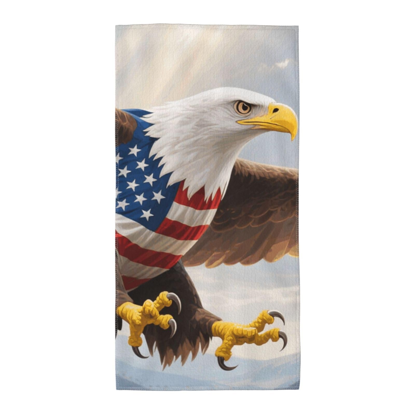 FekiLoot Absorbent Hand Towels 13.8"X27.5" Decorative Bathroom Towel Soft Microfiber Face Towel American Eagle Flag Dish Kitchen Towels for Bathroom Kitchen Hotel Spa Bath Towels