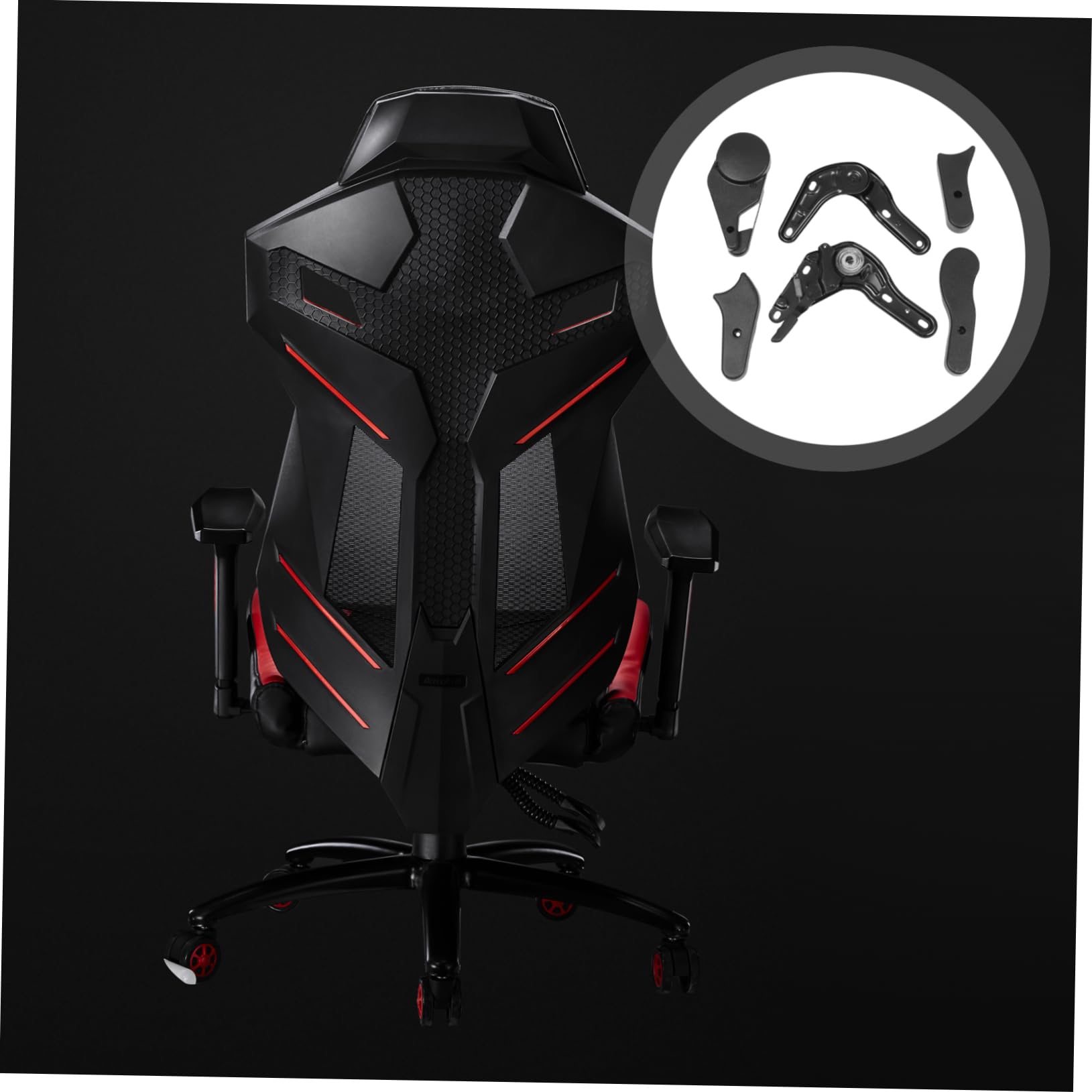 ULTECHNOVO 6 Stück Verstellbare Winkelversteller aus Eisen und Kunststoff für Gaming Stühle Einfach zu Bedienen Geeignet als Zubehör für Gaming Sessel in Schwarz
