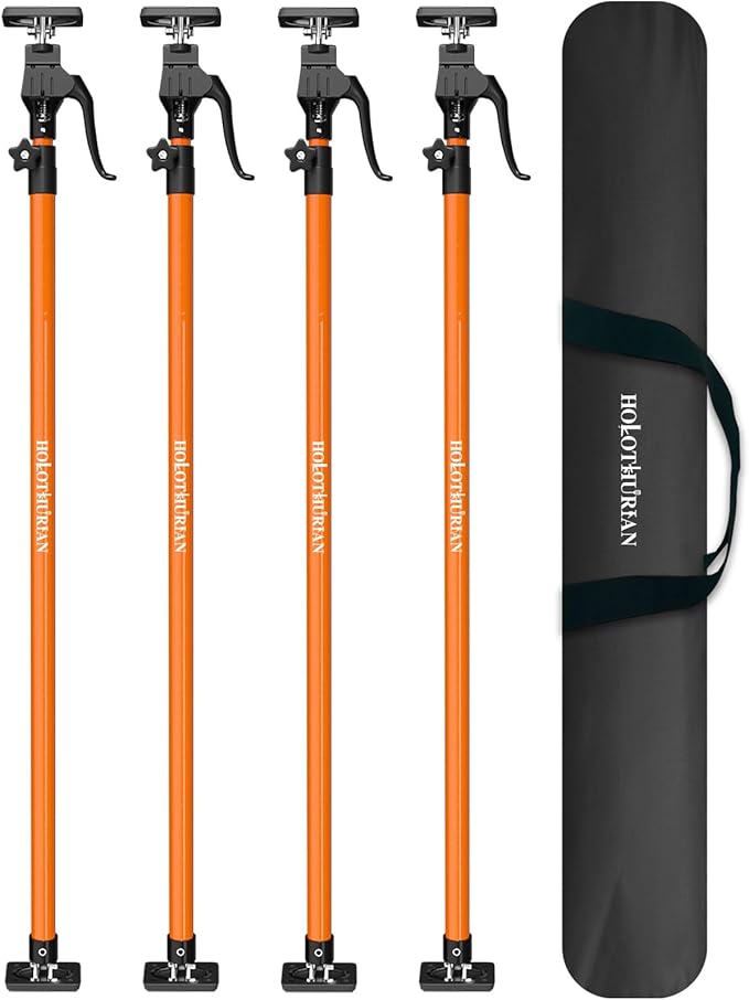 HOLOTHURIAN Cabinet Jack Support Pole, 49.2-114.2 inches Third Hand Tools Adjustable Support Pole, 3rd Hand Support System for Upper Cabinet Installation, 154 LB Capacity, 4-Pack
