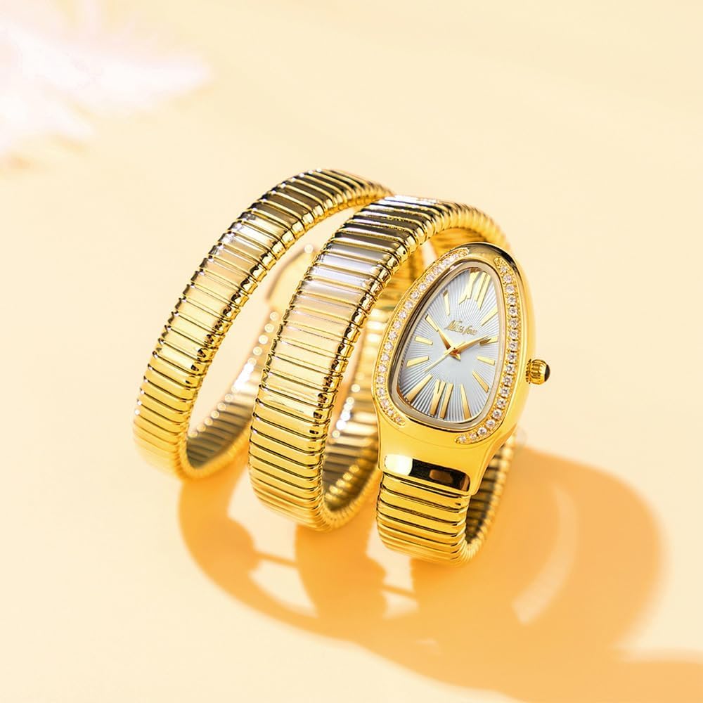 Orologio da donna al quarzo da donna, con intarsio di diamanti incastonati, orologio da polso leggero e di lusso