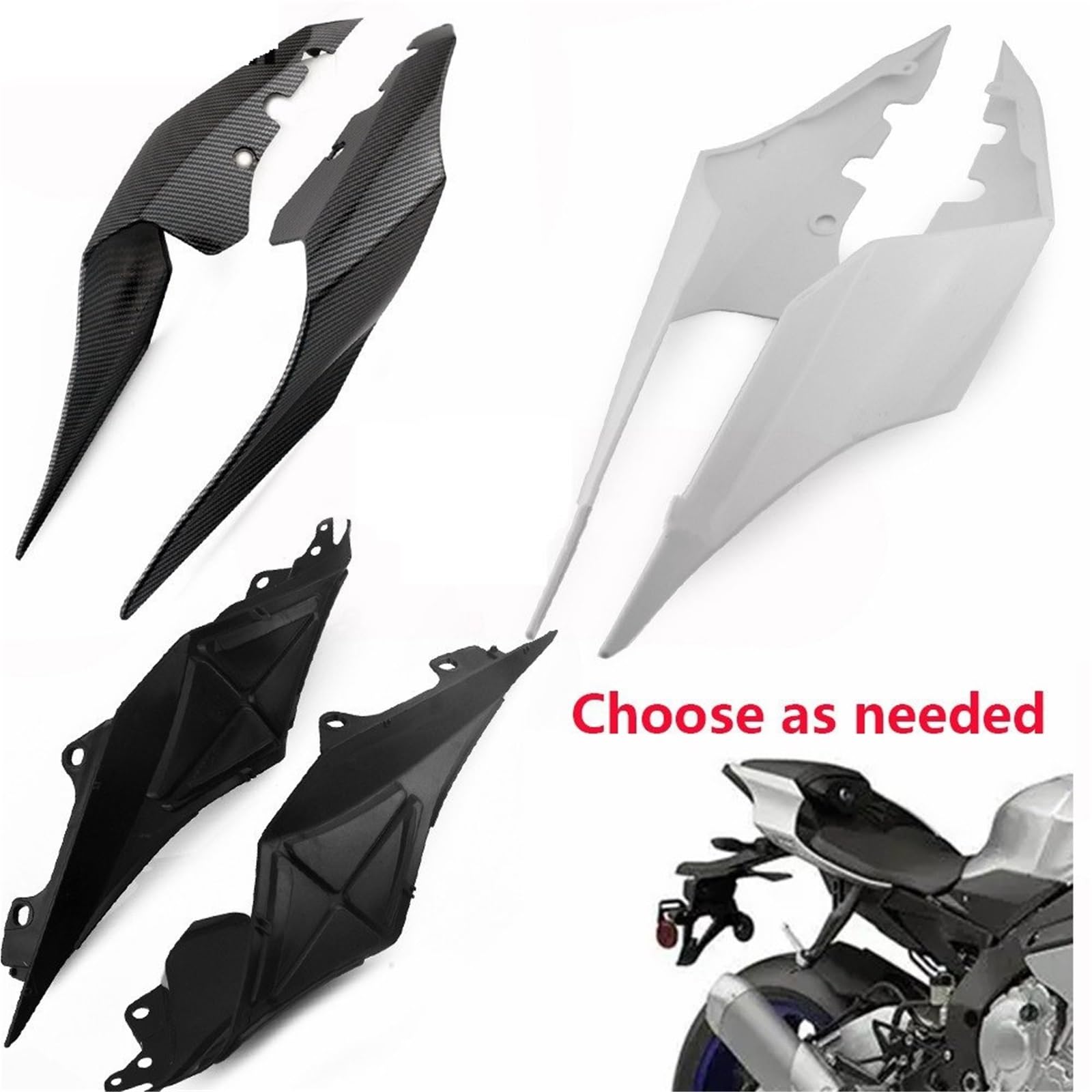 Pannelli Spoiler carenatura Pannello laterale posteriore, lato, copertura interna Adatto per Yamaha R1 R1M 2015-2022, pannello di carenatura del sedile(Inner plate)