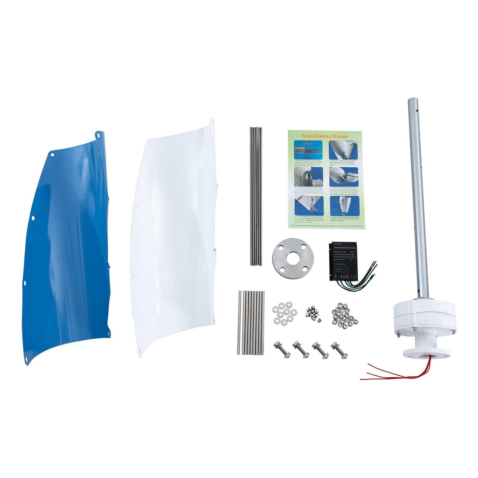 Turbina eólica de 100 W, 24 V, IP67, eje vertical, diámetro de la rueda, 0,4 m, generador de viento vertical