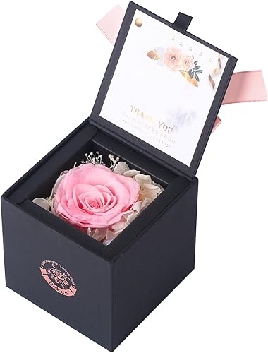 Dekun Caja de regalo de rosas auténticas preservadas, rosas reales, rosas recién cortadas de primera calidad, regalos para el día de la madre y San