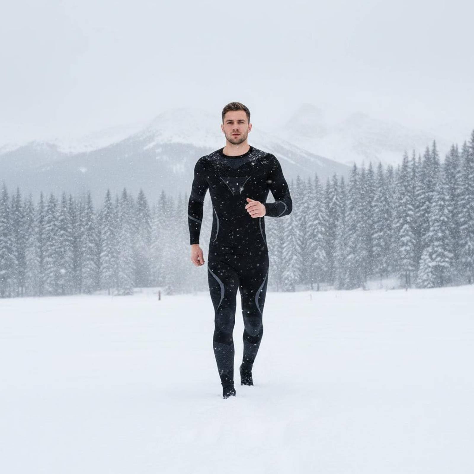 Intimo Termico Uomo Set Sottotuta Compressione Senza Cuciture Traspirante Evacuazione Sudore in Poliestere Nylon Leggero Elastico Adatto per Corsa, Grigio, Nero Grigio, M