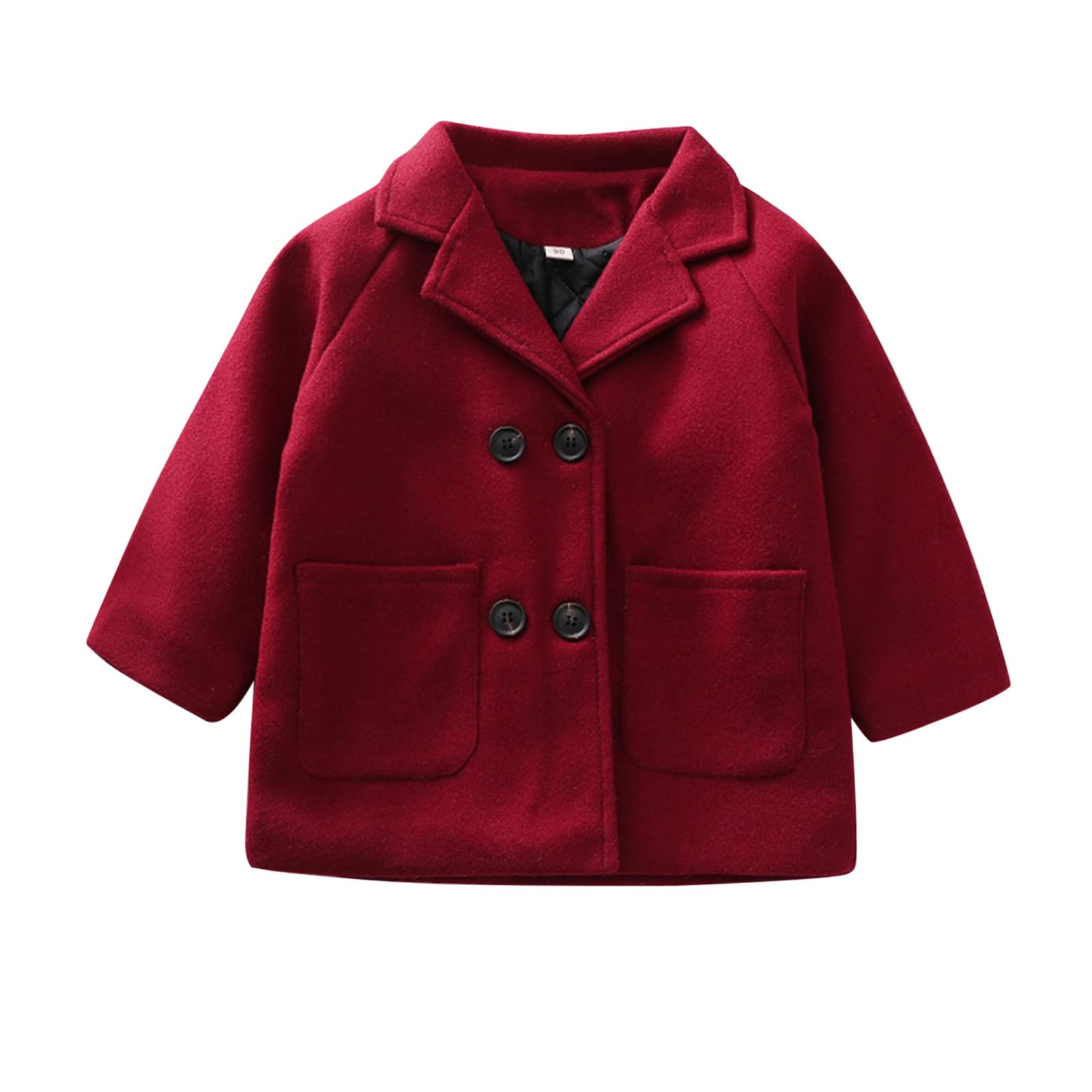 Trench invernale per bambini per ragazzi e ragazze casual classico con colletto dentellato giacca per bambini confortevole morbido caldo capispalla tinta unita peacoat plaid