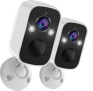 Security Cameras Wireless Outdoor 2Pack,2K Camera for Home Security with Motion Detection Spotlight Siren Alarm WiFi Surveillance Indoor Camera, Color Night Vision, 2-Way Talk, Waterproof, Cloud/SD asin的图片