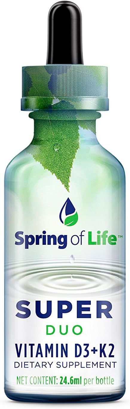 Spring Of Life Vitamin K2 & D3 Two in ONE Liquid Formula, 24.6 mL, 300 Day Supply.