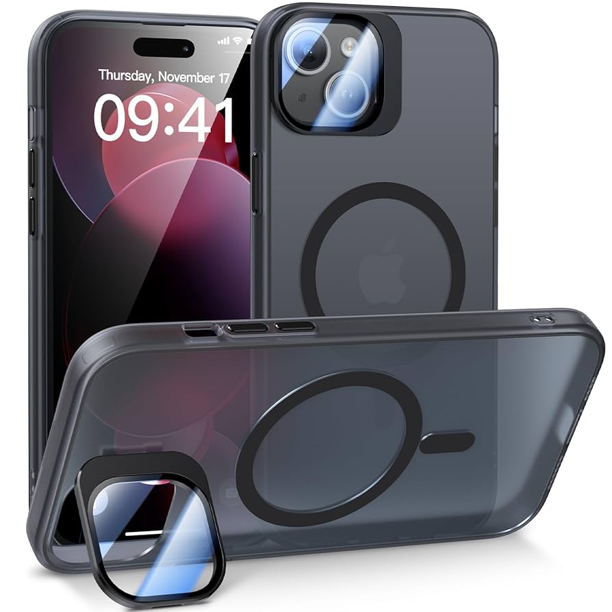 Iphone15】耐衝撃性 スマホスタンド付き カメラフイルム〇