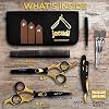 Professional Hair Cutting Scissors Set 6.5 Inch- Handmade Japanese Stainless Steel, Includes Barber Scissors,Tweezers, Razor, 10 Blades, Comb, 2 Hair Clips & Cleaning Cloth.
