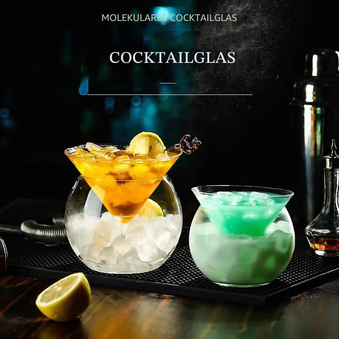 Doppelwandige stiellose Cocktailgläser, klare isolierte Gläser für Dessert, Eiscreme, Vorspeisen, kleine Getränke & Partys
