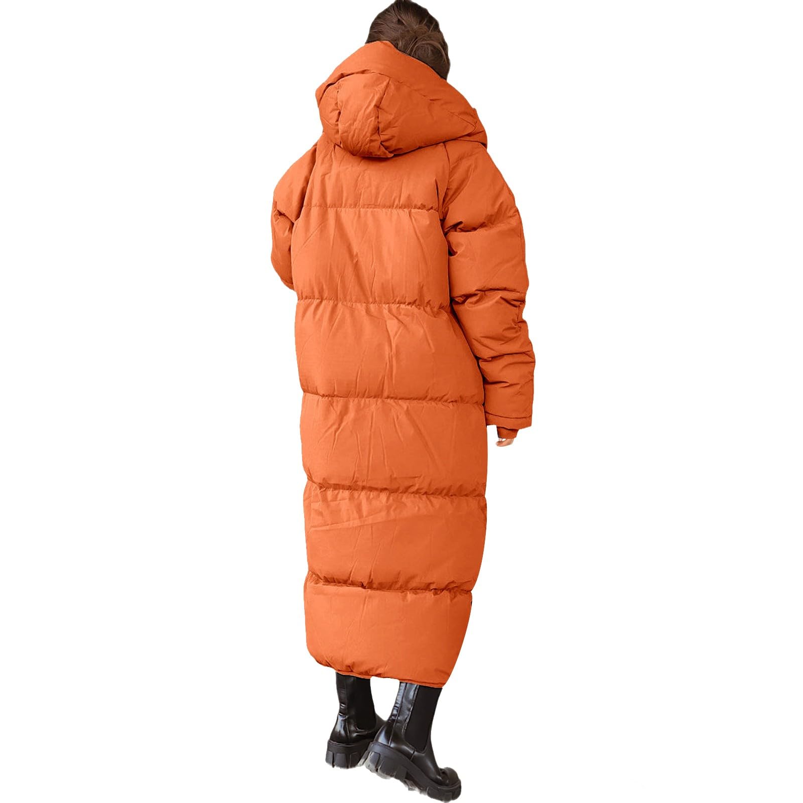 Abrigo de plumas para mujer, largo de invierno, chaqueta acolchada ligera con capucha, chaqueta con capucha con cremallera, abrigo acolchado grueso, chaqueta de invierno, abrigo de entretiempo, abrigo