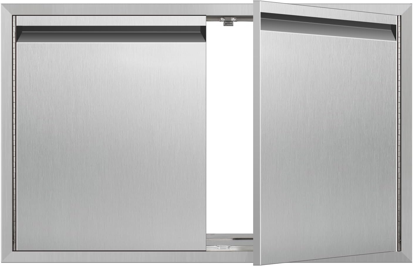 Outdoor Kitchen Doors 18''W x 21''H Stainless Steel BBQ Single Access Door with Horizontal Hidden Handles Access Cabinet Door,Flush Mount Door for Grilling StationIsland& Cabinet
