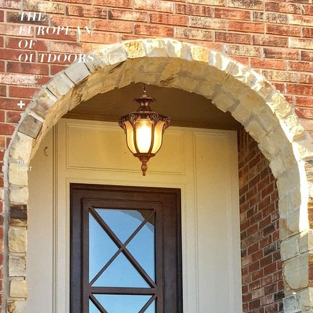 Ip54 Waterproof Adjustable Chain Chandelier Creative Villa Courtyard Exterior Ceiling Lights Corridor Aisle Balcony Outdoor Pendant Lamp Die-Cast Aluminum and Glass Suspension Lantern