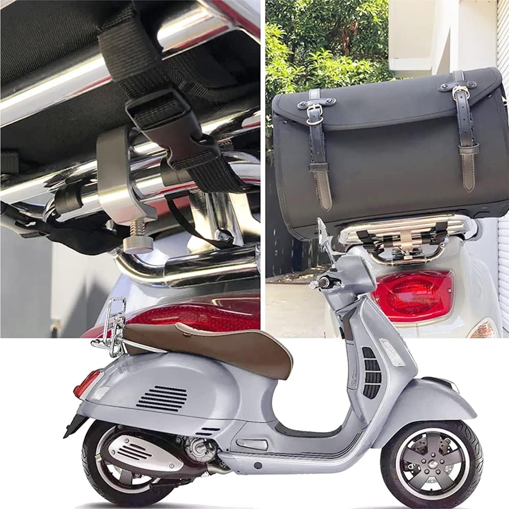 Alliage Acier Chromé Porte-Bagages Vespa Arrière Argenté Avec Dossier - Sprint Primavera GTS Accessoire Vespa Sprint Primavera