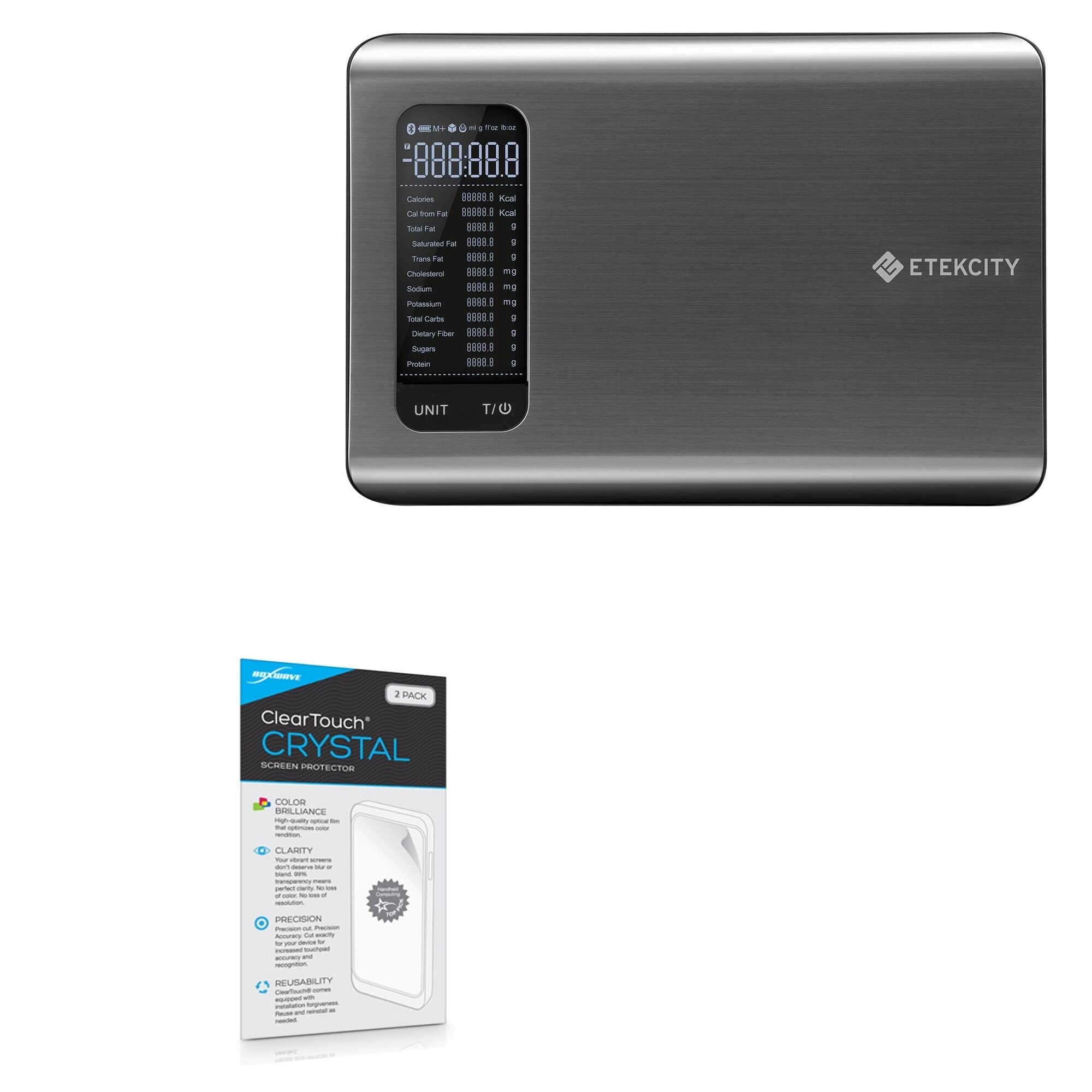 BoxWave Screen Protector Compatible with Etekcity ESN00 Smart Nutrition Scale - ClearTouch Crystal (2-Pack), HD Film Skin - Shields from Scratches