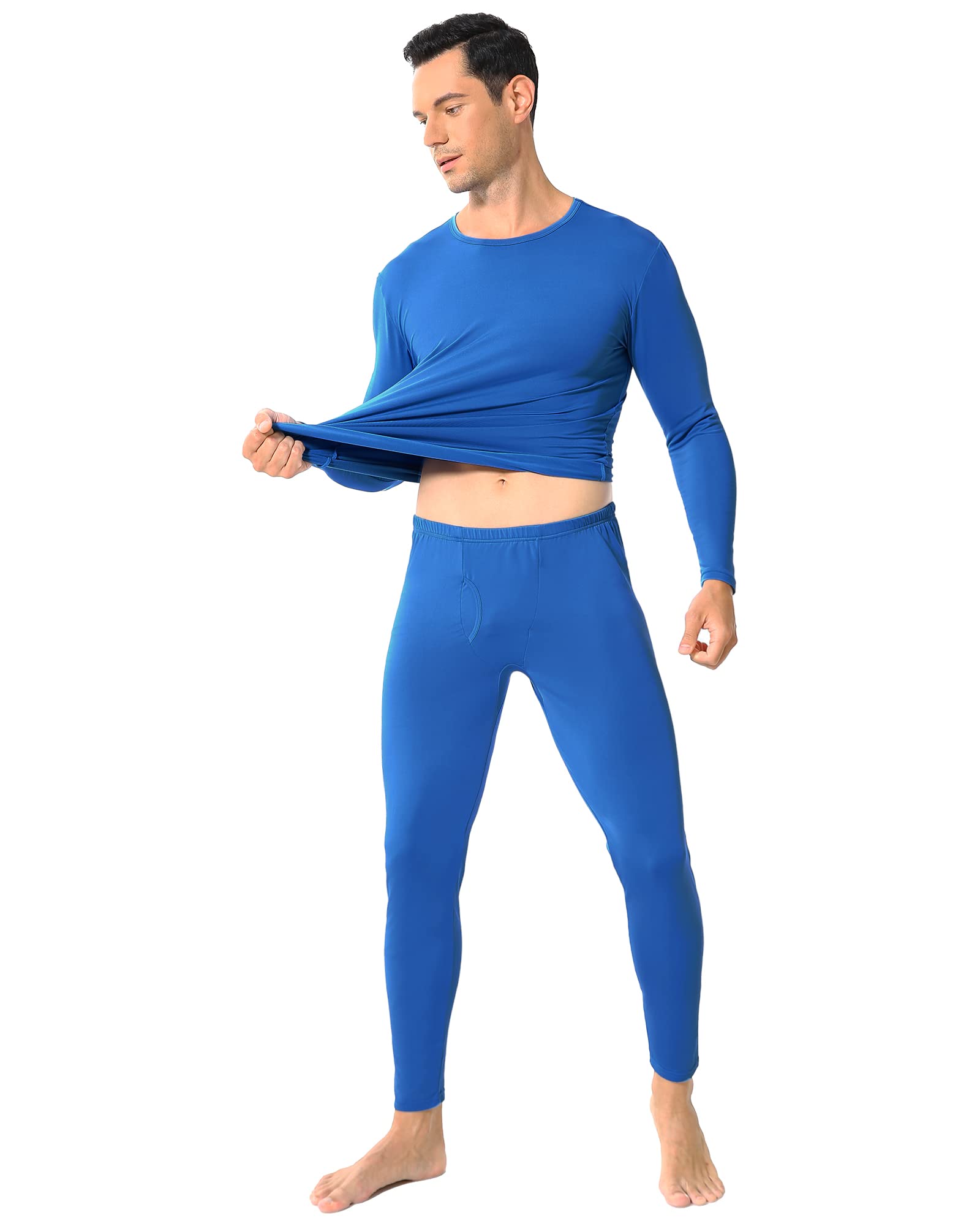 ViCherub Sous-vêtements thermiques pour homme avec doublure en polaire - Couche de base pour temps froid - Haut et bas