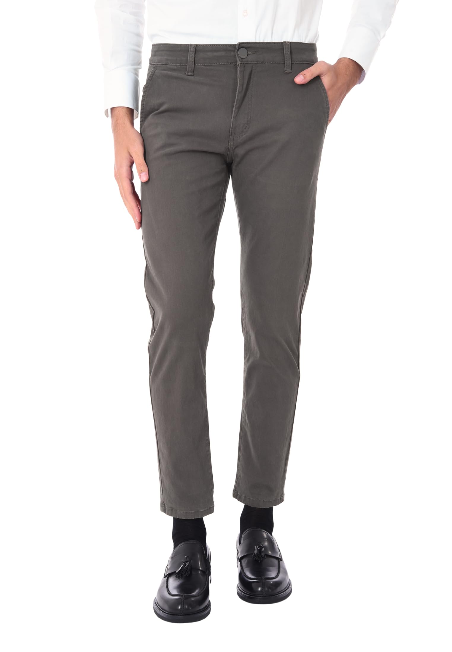 Ciabalù Pantaloni Uomo Invernali Eleganti in Cotone Caldo Tinta Unita Regular Fit Occasioni Formali e Quotidiane da Lavoro per Ufficio