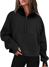 Women's Pullover Sweatshirt Tunic Sweat Jacket with Fleece Lining Zip Hoodie Turtleneck Pullover Tops